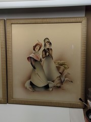 1940’s Benjamin Jorj Harris – Pair of Airbrush Watercolors 20 Tall By 18 Wide