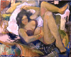 Oil Painting Industrial Fauvism Boudoir Interior 38”x30” Canvas Original Signed