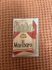 Original Watercolor ACEO – Sardine Pack – Pop Art Miniature Painting 2.5×3.5