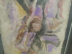 Miles Davis 48″ Original Linen Painting Karen Johnson Wyatt Dated 10/96 No Frame