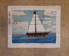 Hand Painted By Number Painting on Canvas Completed Unframed 40×30 Cm