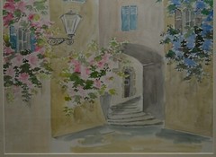 ISABELLE BIJELIC Original Vintage Signed European Cityscape Watercolor Painting