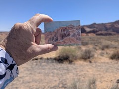 ACEO Snow Canyon Utah Red Mountain 2.5×3.5in Original Watercolor RAMFish Artist