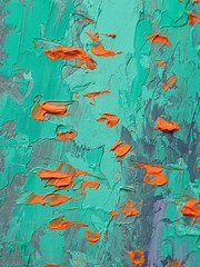 Abstract Landscape Artwork Impasto Oil Painting Colorful Original Art 6″x6″