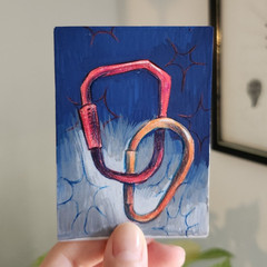 ACEO Original Pride Carabiner Art LGBTQ Gay wlw Rachelle