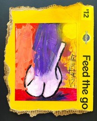 FRAMED ABSTRACT YOUNG LADY Portrait POP ART PAINTING colorful SWARTZMILLER DNA