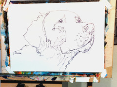 LOVELESS – „GOLDEN GAZE“ 11 X 15 drawing on Gallery Paper