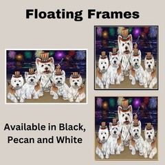 West Highland Terrier Dogs 4th of July Canvas Wall Art Patriotic Home Decoration