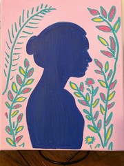 8×10 Acrylic Painting Specialist Beauty In Silhouette „Exclusive Gold Series“