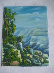 Vintage 1954 Ken Urion Oil Painting Grand Canyon LOOK