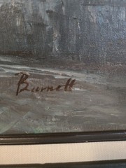 Vintage Parisian Street Scene by Caroline Burnett – Oil On Canvas Framed 24×36