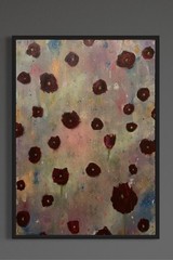 Moody Burgundy Flower Abstract Painting Original Wall Art