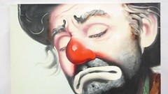 Clown Painting Rusty Rust EMMETT KELLY Oil Canvas 1982 141/250 24″ x 20″ News