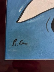 Vintage Framed Bistro Waiter Oil Paintings Signed R Ben Set of 4 Café Wine Art