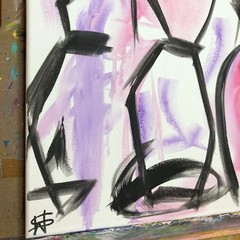 WS original figurative ladies painting 14X11 canvas abstract modern fashion art