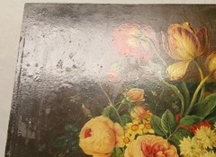 Ludwig Deffner 15×19 Antique Oil Painting Detailed Still Life Flowers in Vase