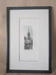 Vintage Painting Art Pen, St Catherine’s Church France 1999