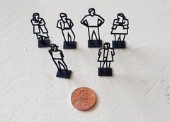 Julian Opie „Miniature Standing Figurines/Figures „Set of 6 Plastic 3D-multiples