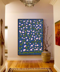 Lotus Pond Pichwai Painting Traditional Indian Pichwai Painting, Home decor Art