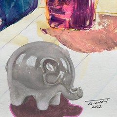 ALAIN DONATE CUBAN ART ORIGINAL MIXTA ,CARDBOARD SURREAL 23″X 28″ COLLECTION