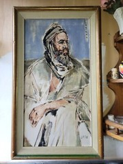 Costantino Lagana Signed 1958 Oil Painting Portrait Of Bearded Man Framed