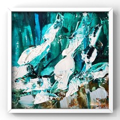 Textured Abstract Sea Mini Painting Framed Art Inspired by Whitstable Shore Art