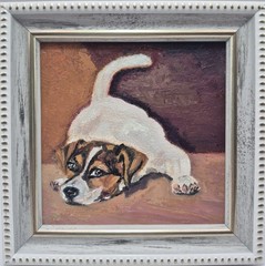 original oil painting signed framed 4×4 inches
