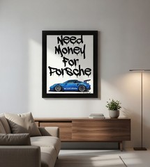 Porsche Money – Fine Art Canvas Print By Artist N. Zbyranyk. Framed. Signed.