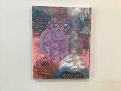 The magician original abstract acrylic tarot card painting on canvas 8×10 in