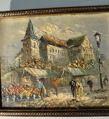 PARIS STREET Oil on canvas 11″ x 9″ including frame signed Burnett