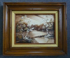 Art OIL Painting HJ DEAN Original Signed Framed Landscape Forest 18″ x 15″ JDL-1