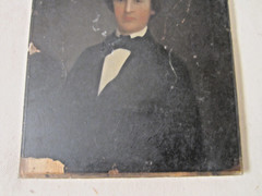 19th C RARE Full Plate Ambrotype Reverse Hand Painting 1800s Man Portrait Framed