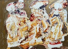UNSIGNED AUSTRALIAN MODERN WC ABSTRACT „THREE DANCERS“ 1980