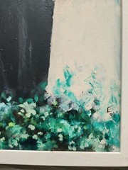 Vintage Oil On Canvas Of Just Married Couple