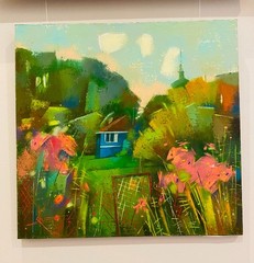 Oil painting Home Ukrainian painter Canvas Unframed Decor original landscape