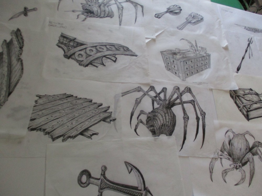 COLLECTION DRAWINGS ILLUSTRATION ANIMATION ART COMIC ANCIENT BOOK DESIGNS SPIDER