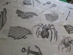 COLLECTION DRAWINGS ILLUSTRATION ANIMATION ART COMIC ANCIENT BOOK DESIGNS SPIDER