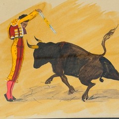 ANGEL ZAPATA Original Painting 1956 VTG Bullfighting Matador Watercolor Signed