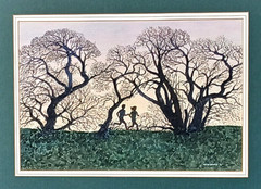 CLIVE DAVIES: 1996, Original Watercolor PTG, „Morning Run,“ Framed-Matted-Signed