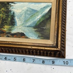 Vtg Impressionist Original Oil on Board Painting Framed Stream Landscape Signed