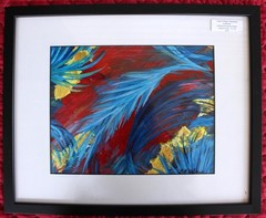 Vtg Original Colorful Acrylic Painting by BB Wilson, “Daffodils Among the Palms”