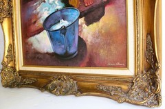 SANDU LIBERMAN 1923-1977 ORIGINAL OIL PAINTING ON CANVAS SIGNED CHILD PLAYING