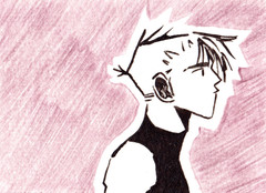 ACEO Ink & Pencil Art Card – Original Character #10 – Maroon – 2.5×3.5