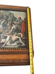 Vintage Stations Of The Cross 11th Station Jesus Nailed To The Cross Painting