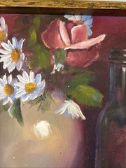 VTG. Floral Still Life Painting By James Eichelberger Gold Frame 15.5″W X 13″H