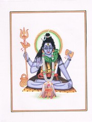 Shiva Spiritual Art Indian Religious Shiv Hindu Deity Painting 7.5×9.5 Inches