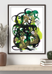 Alcohol Inian acrylic ink drawings recycled watercolor paper leaves Fall season
