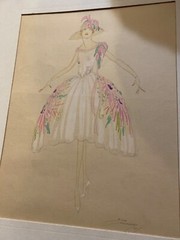 HUGH WILLOUGHBY LISTED JAZZ AGE ART DECO COSTUME DESIGNER PAINTING