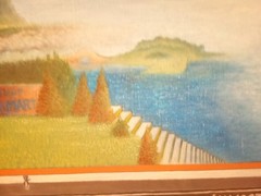 Vintage surrealist oil painting John Lurkins Coll. of Charles Knowbend 20×24″