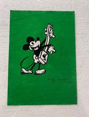 ANDY WARHOL ARTIST OIL PAINTING PAPER SIGNED.